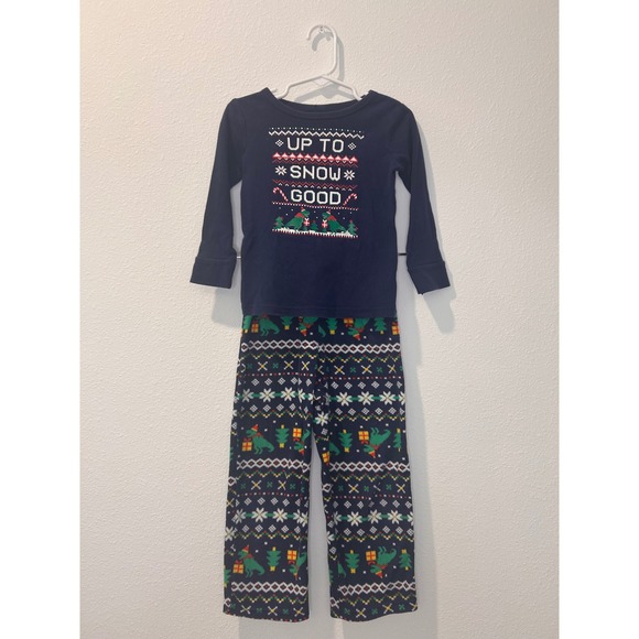 Cat & Jack Other - Cat Jack Kids 3T Navy Dinosaur Christmas Pajama Set Long Sleeve Pants